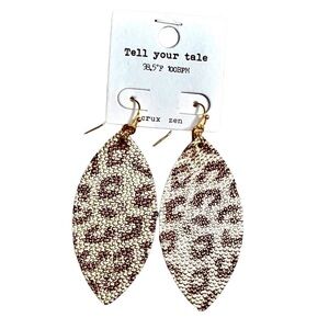 Tell Your Tale Leopard Print Pebbled Leather Earrings